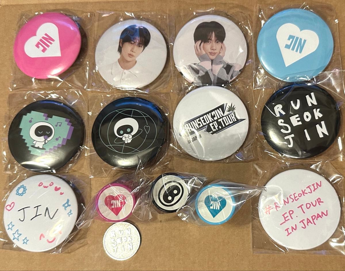 BTS JIN RUNSEOKJIN EP TOUR in JAPAN カプセルトイ 缶バッジ スタンプ