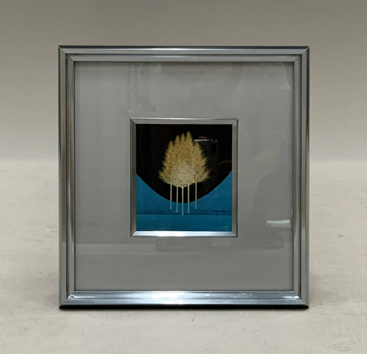 漆芸額 吠木正樹作「樹」 吠木 正樹 「立木」漆芸額 - レトロ ＆アート