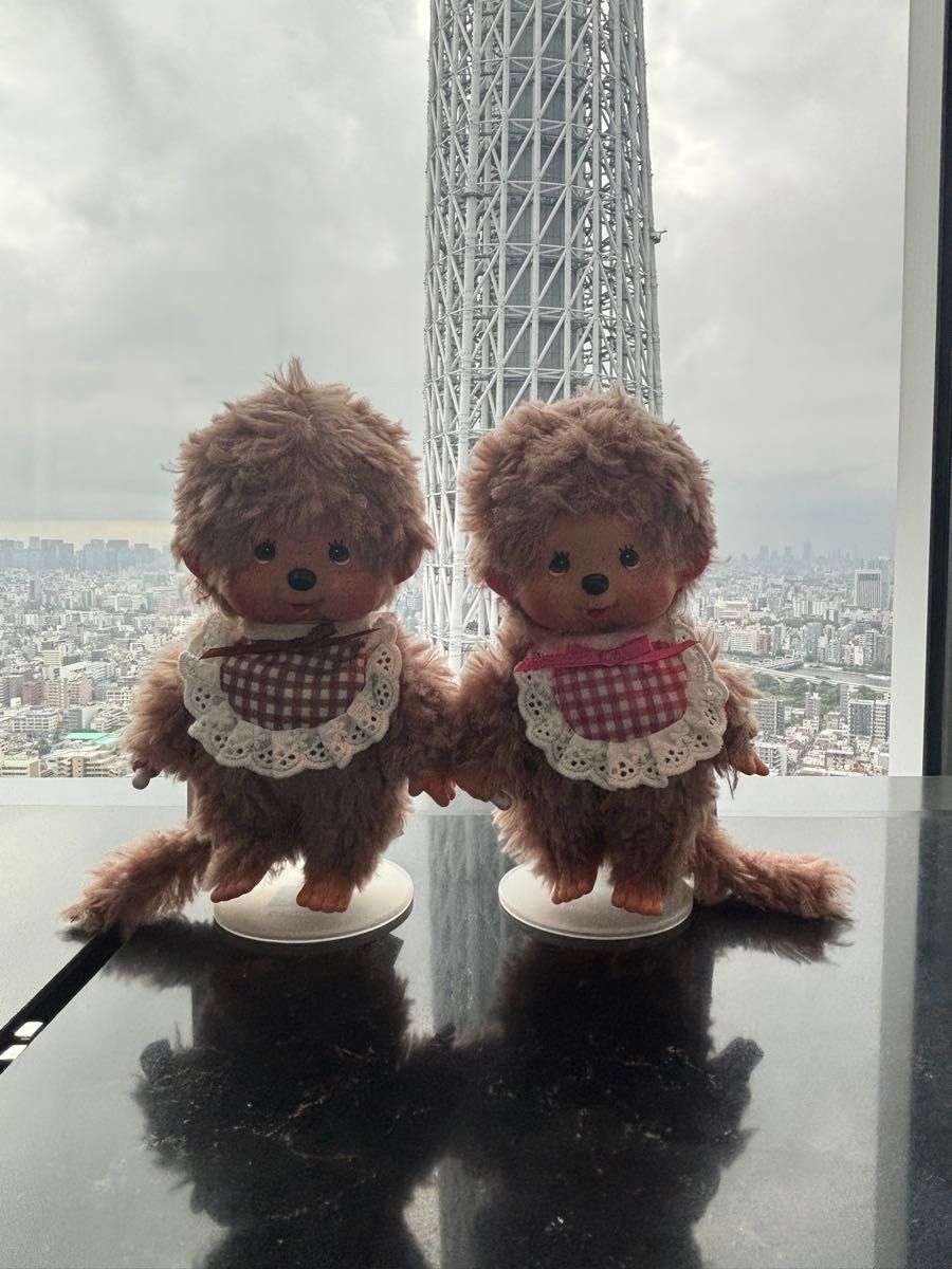 もこもこスウィートブラウン モンチッチブラウンとピンク 2体セット