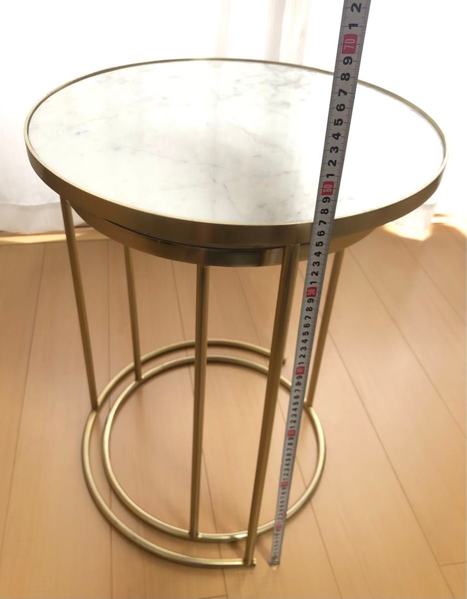 ZARAHOME 大理石 ゴールドフレーム サイドテーブル ザラホーム｜Yahoo