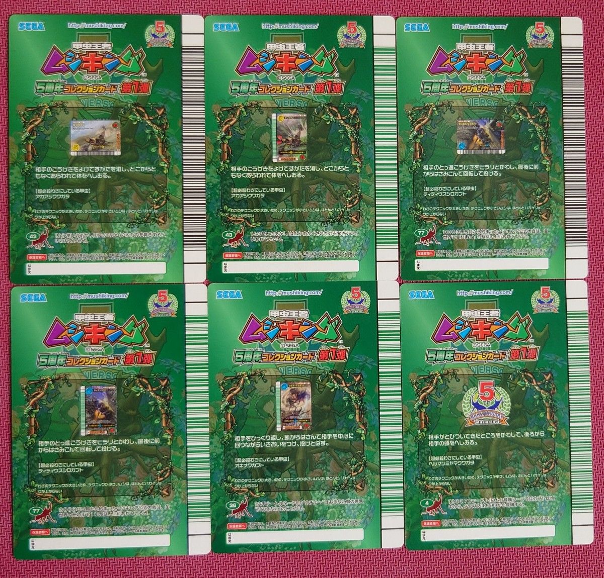超希少 未使用 ムシキング 5周年コレクションカード 第1弾 109種類