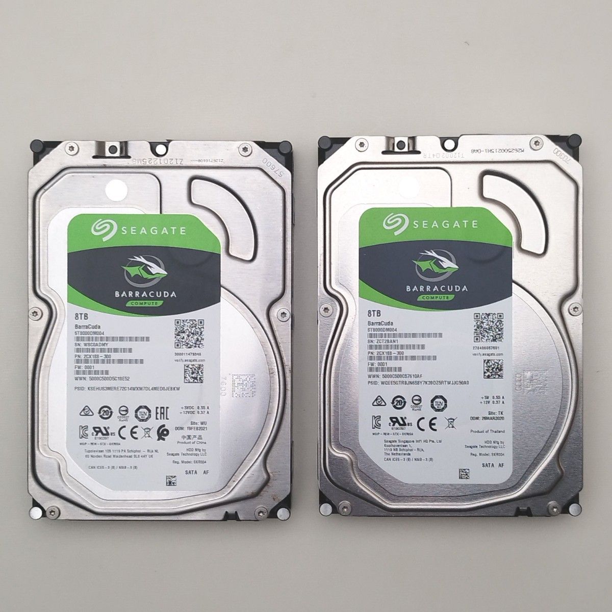 2台セット 8TB Seagate ST8000DM004 CrystalDiskInfo正常判定