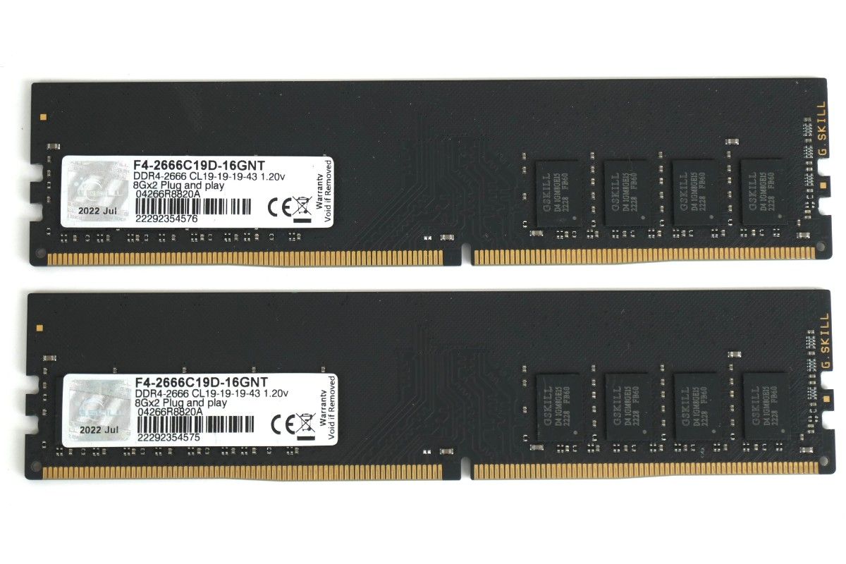 G SKILL DDR4-2666 8GB 2本 16GBセット 正常動作｜Yahoo!フリマ（旧
