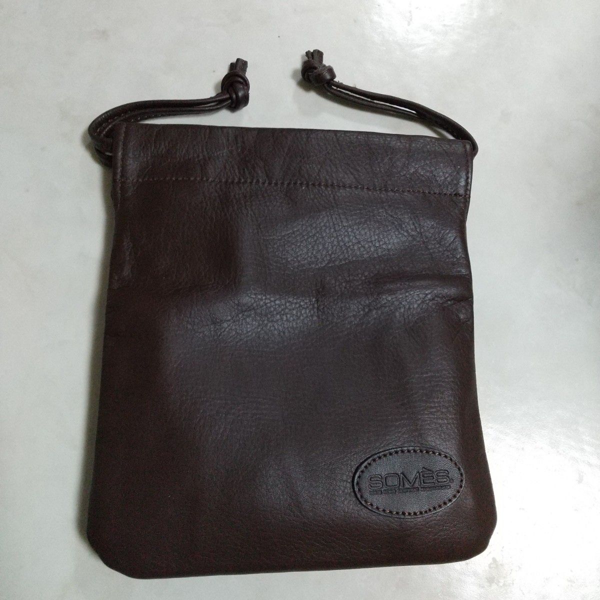 美品 SOMES SADDLE ソメスサドル ロゴ入り 巾着 男女兼用 バッグ