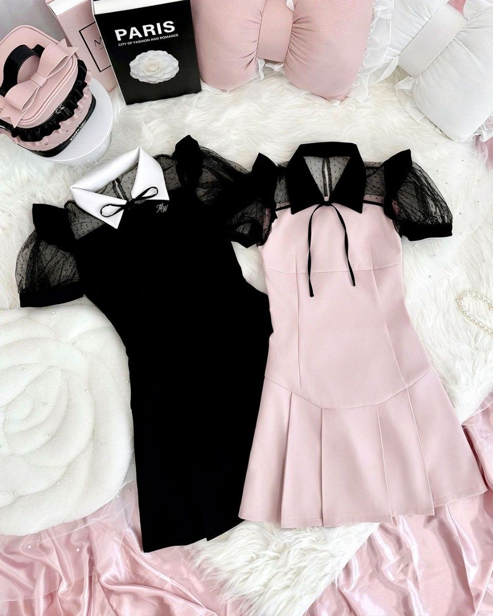 ミシェルマカロン イモ ドットチュールカラーワンピース XSサイズ