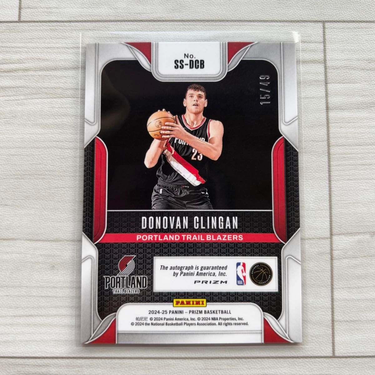 PANINI PRIZM CHOICE BLUE RC AUTO /49 DONOVAN CLINGAN 直筆サイン