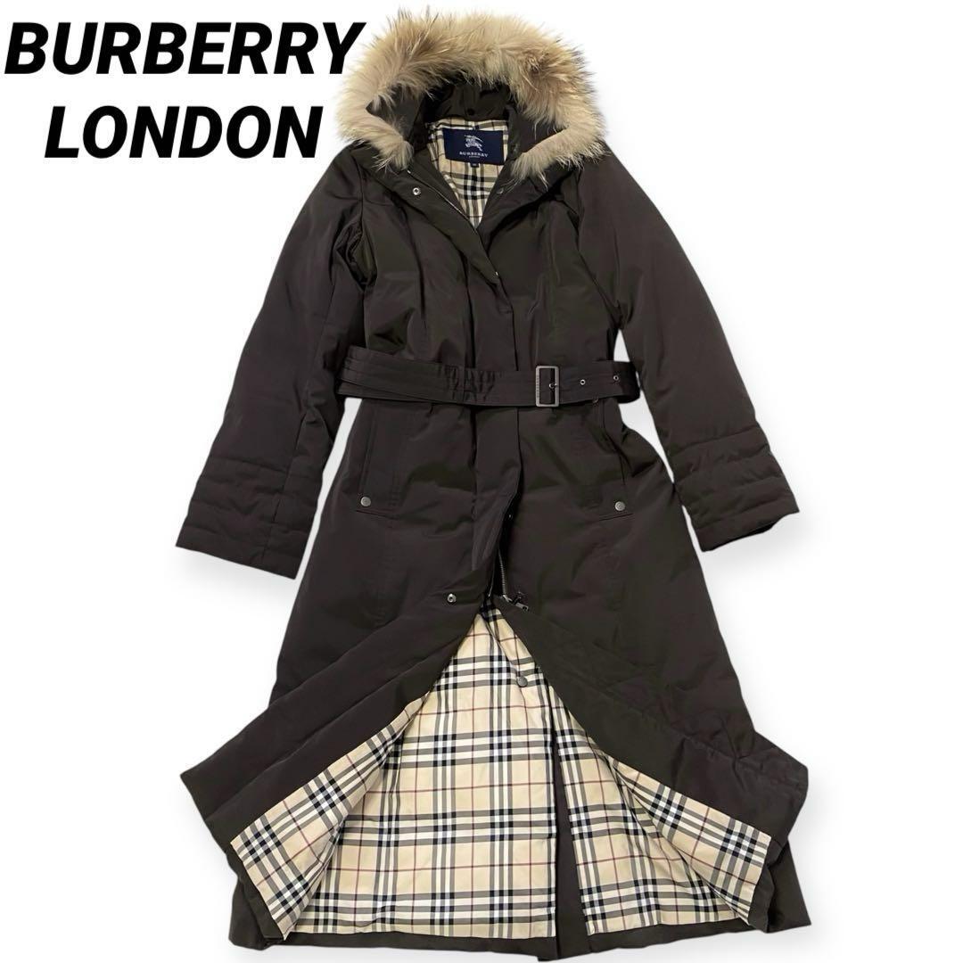 極美品】BURBERRY LONDON バーバリーロンドン ダウンコート ロング丈