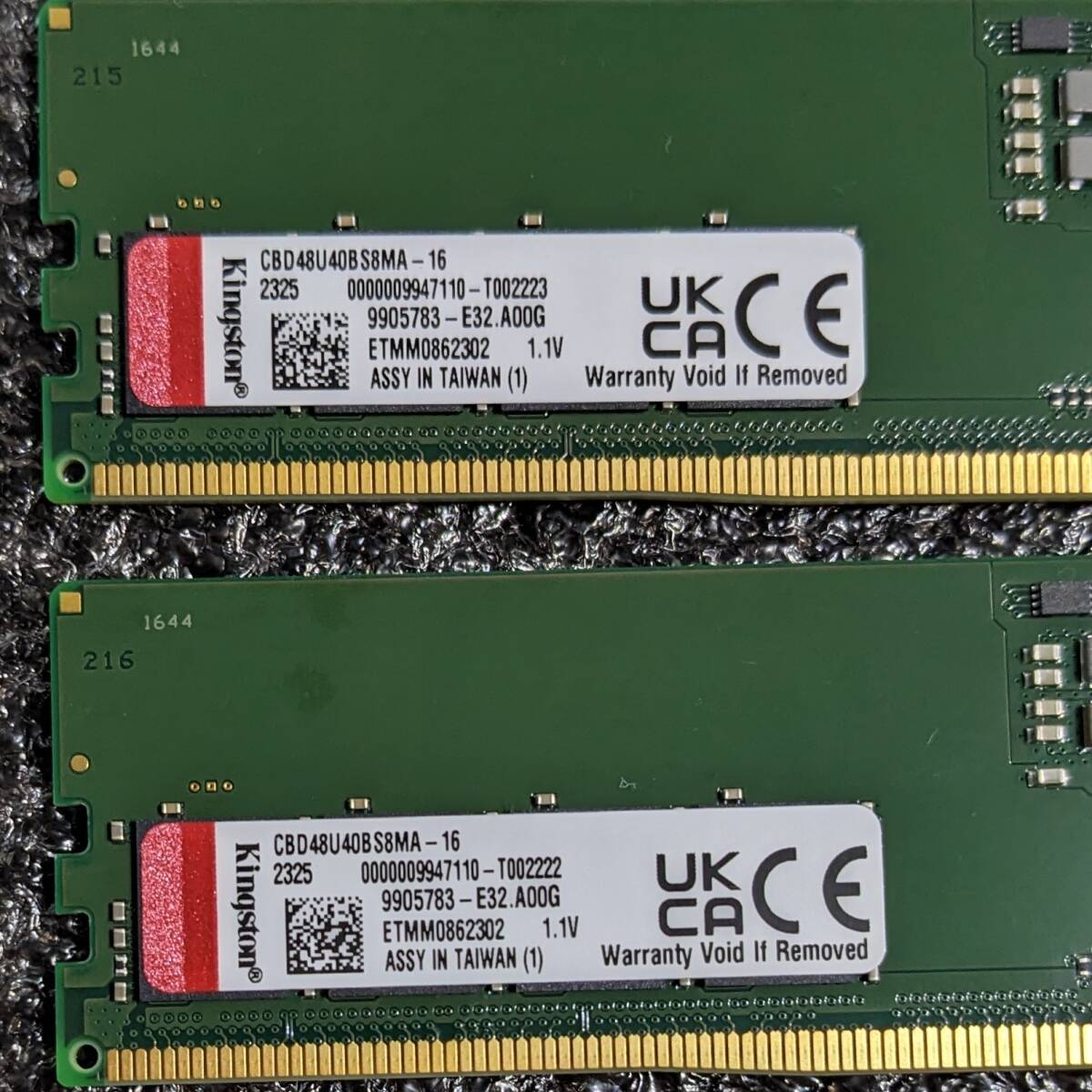 DDR5メモリ 32GB(16GB2枚組) Kingston CBD48U40BS8MA-16 [DDR5-4800