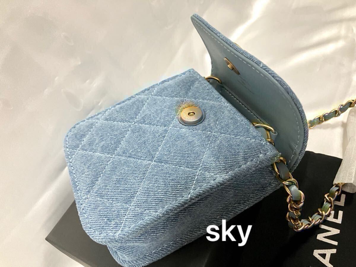 新品 CHANEL シャネル ノベルティ デニム ショルダーバッグ ゴールド