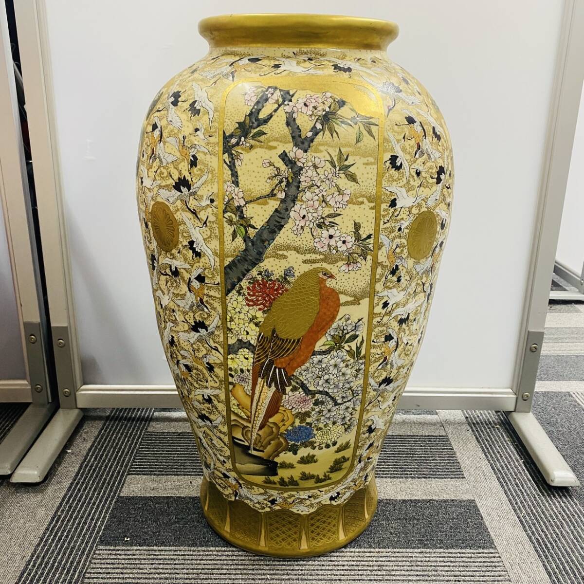 極上薩摩焼】特大金襴手色絵 獅子 香炉 飾壺 陶器 骨董 古美術 アート