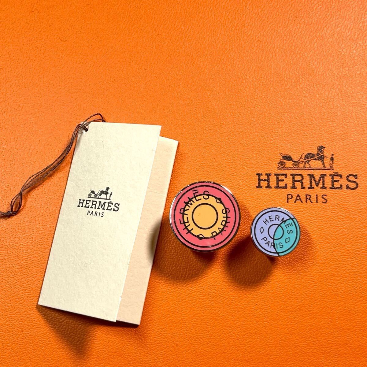 希少 極美品 HERMES エルメス ピンバッジ セット 円形モチーフ ロゴ