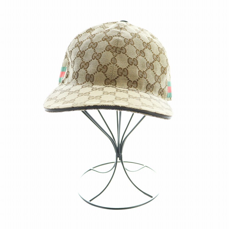 GUCCI キャップ 帽子 GUCCI キャンバス キャップ GG ロゴ シェリー