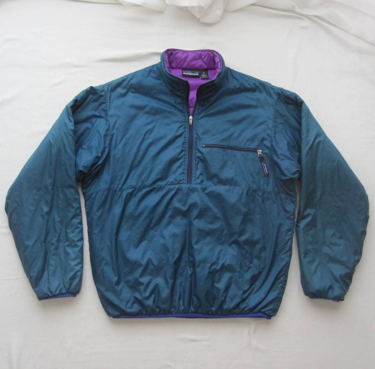 90s パタゴニア パフボール プルオーバー (S) 1994 ブルーグラス 雪