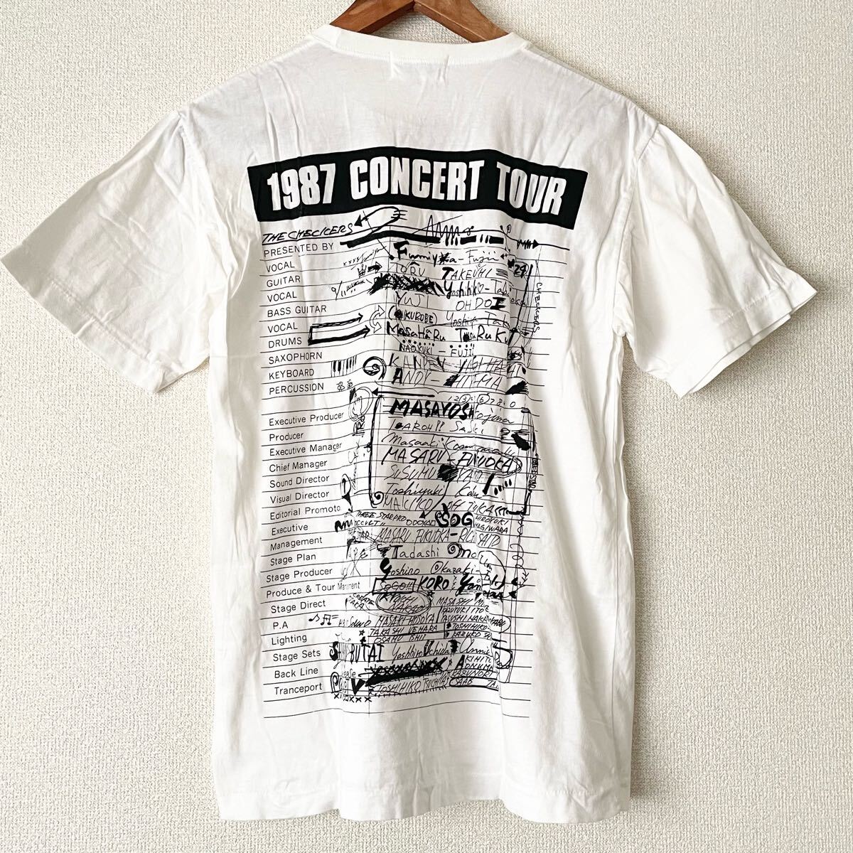 美品 1987年 チェッカーズ コンサート ツアー Tシャツ 半袖 白