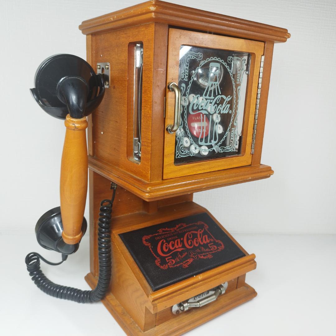 コカコーラ ステンドグラス調 ビンテージ Coca-Cola 電話機 箱・取説