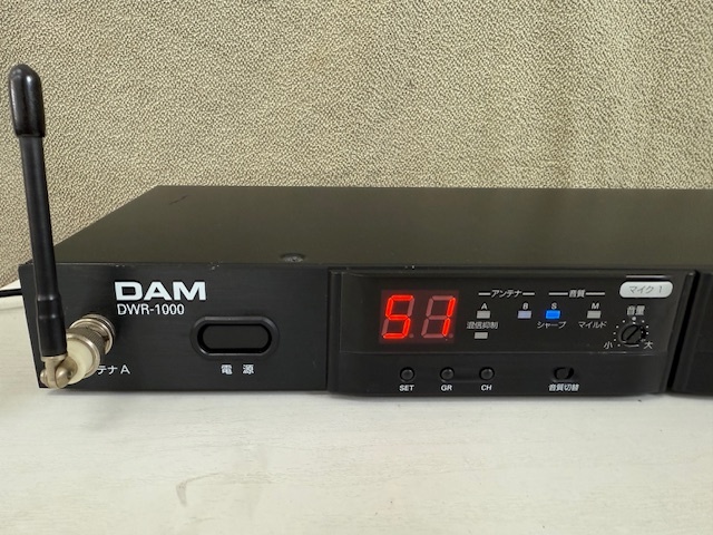 通電確認済み 第一興商 DAM 電波式ワイヤレスマイク DWR-1000 USED