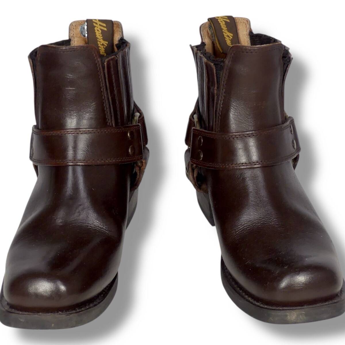 即決 HAWKINS 25 5cm レザーリングブーツ ホーキンス メンズ 茶 本革