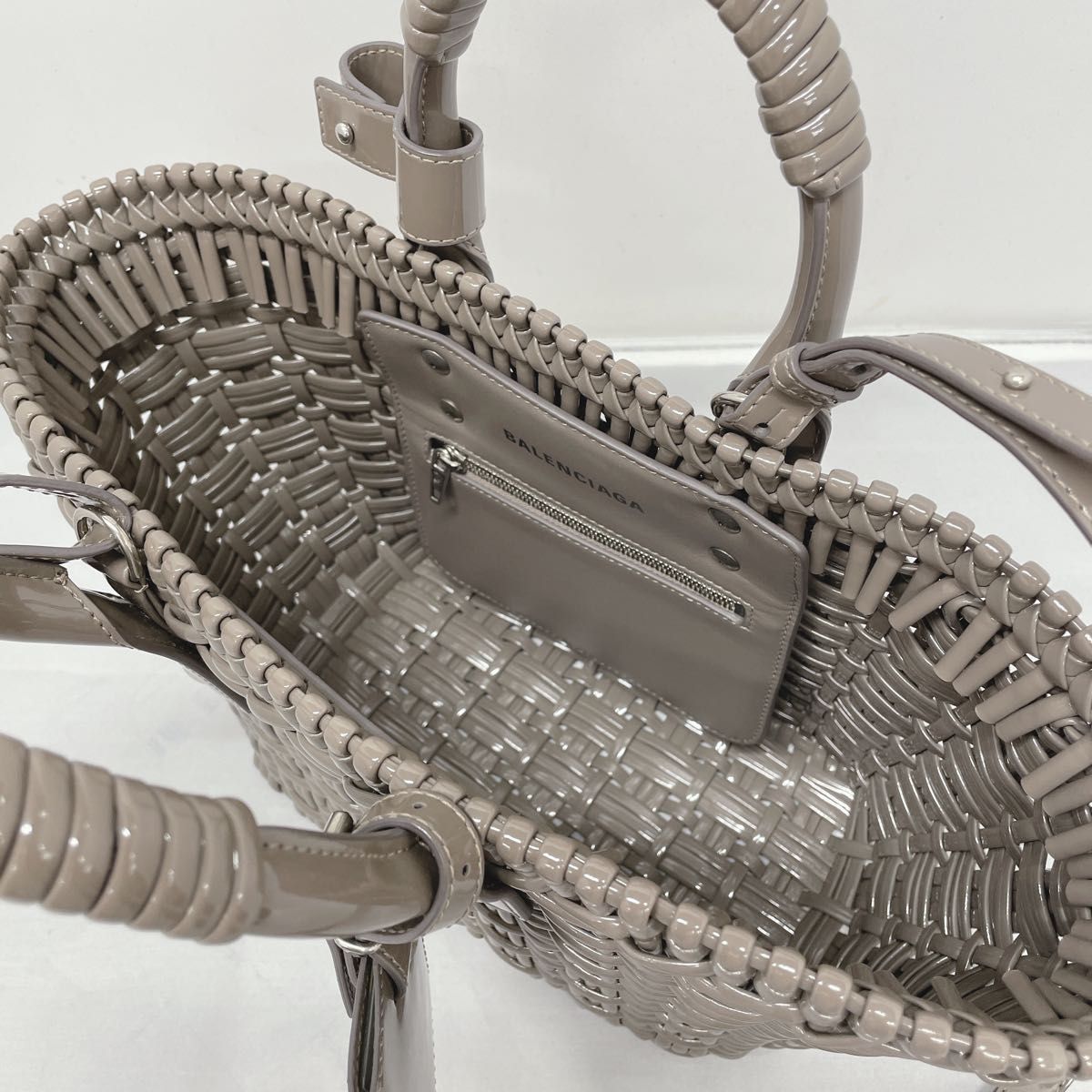 BALENCIAGA バッグ グレー ビストロバスケットXS かごバッグ 2way