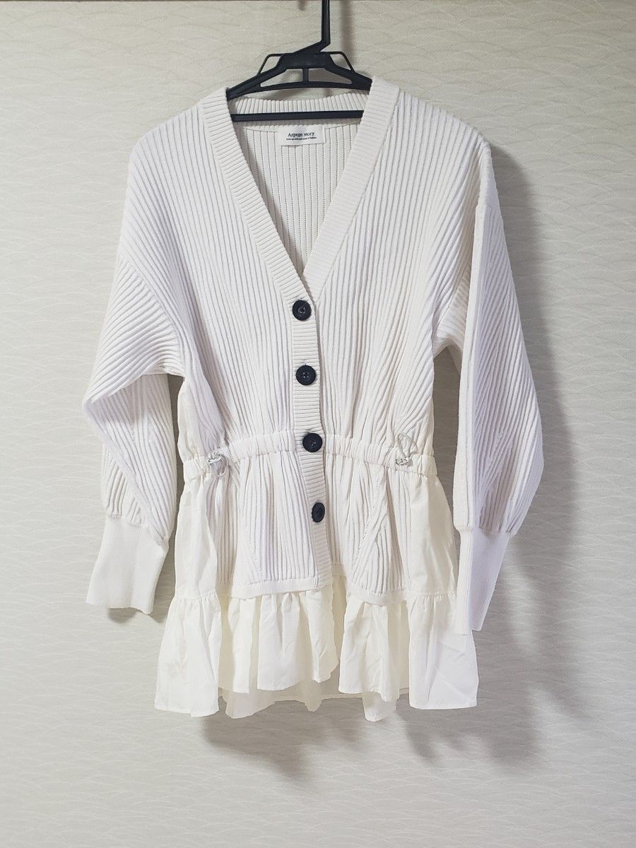 Arpege story アルページュストーリー タフタドッキングカーディガン M