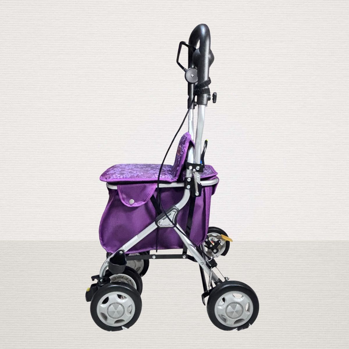 超美品 幸和製作所 TacaoF シルバーカー 花柄 紫 手押し車 歩行補助