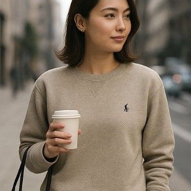 極美品 ポロラルフローレン 大人気杢ベージュ スウェット トレーナー