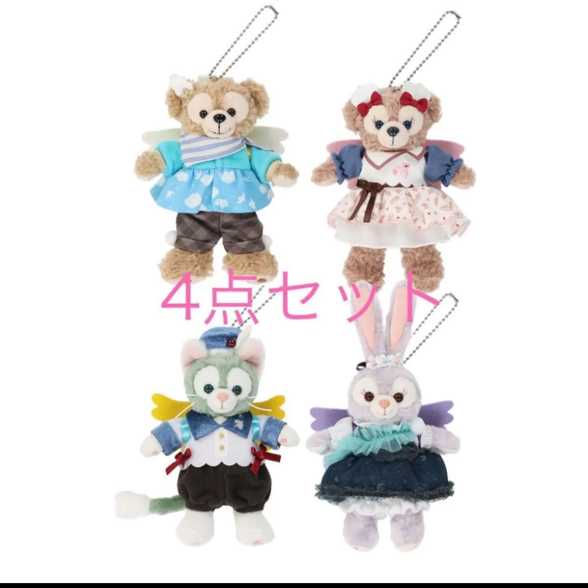 ダッフィーフレンズ ウィッシングウィングス ぬいぐるみバッジ4点