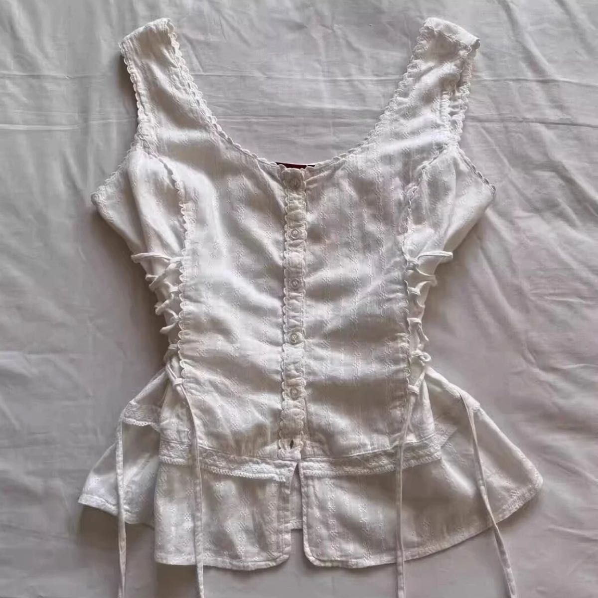 平成ギャル グランジ y2k フェアリーグランジ トップス 系S ホワイト