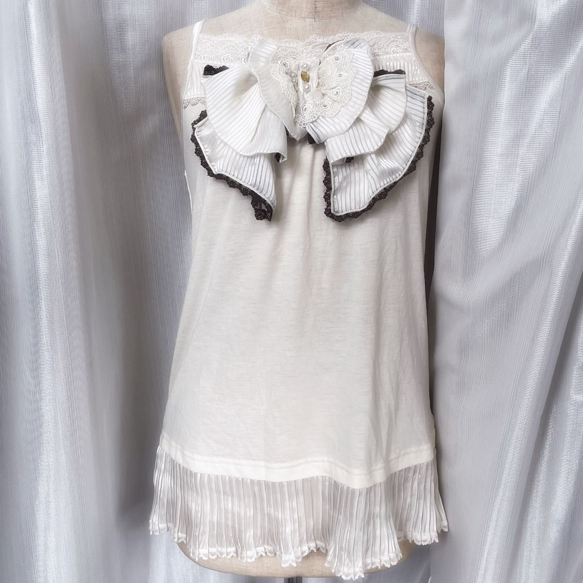 axes femme ビッグリボン キャミソール フリル 平成 y2kバレエコア