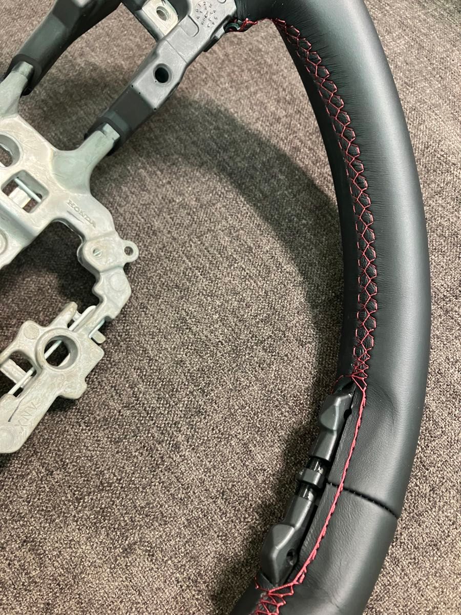 シビック RS FL1用ホンダ純正本革ステアリング 赤ステッチ 新品 タイプ