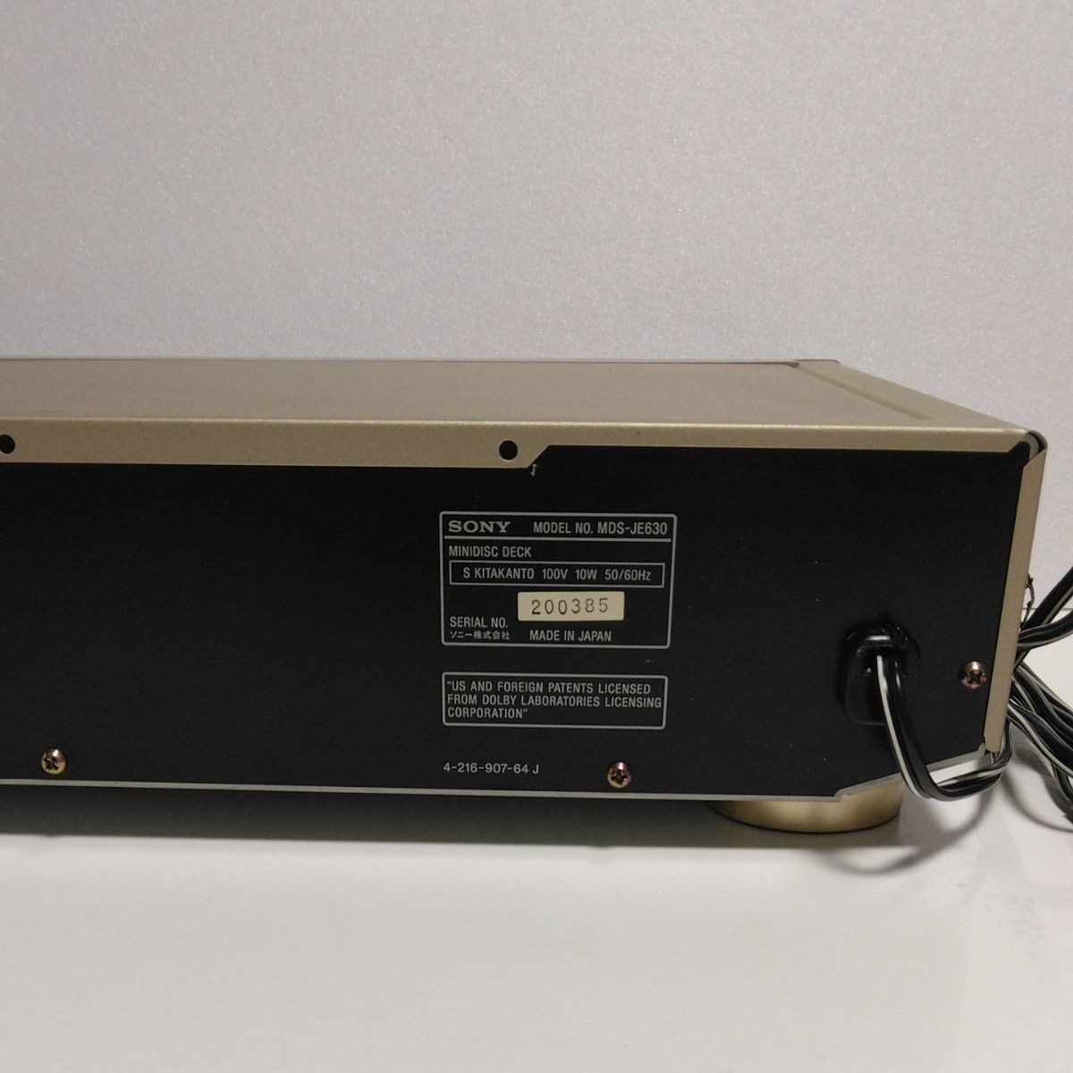 SONY MDデッキ MDS-JE630 ゴールド録音 再生OK｜Yahoo!フリマ（旧