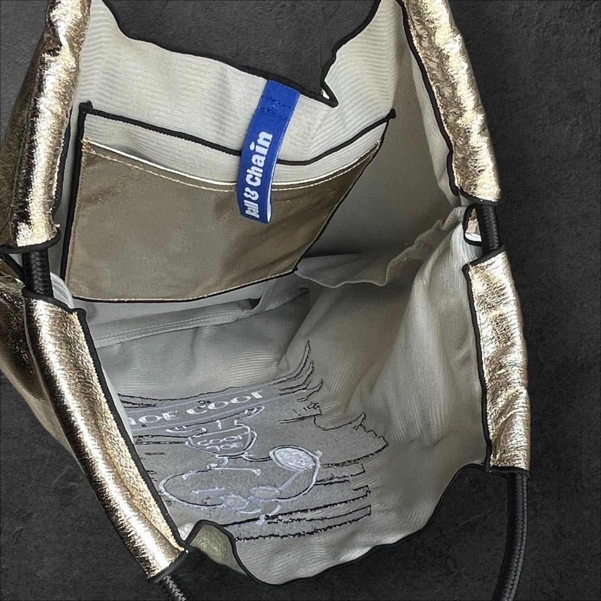 ボールアンドチェーン エコバック スヌーピー 名古屋限定 ゴールド M