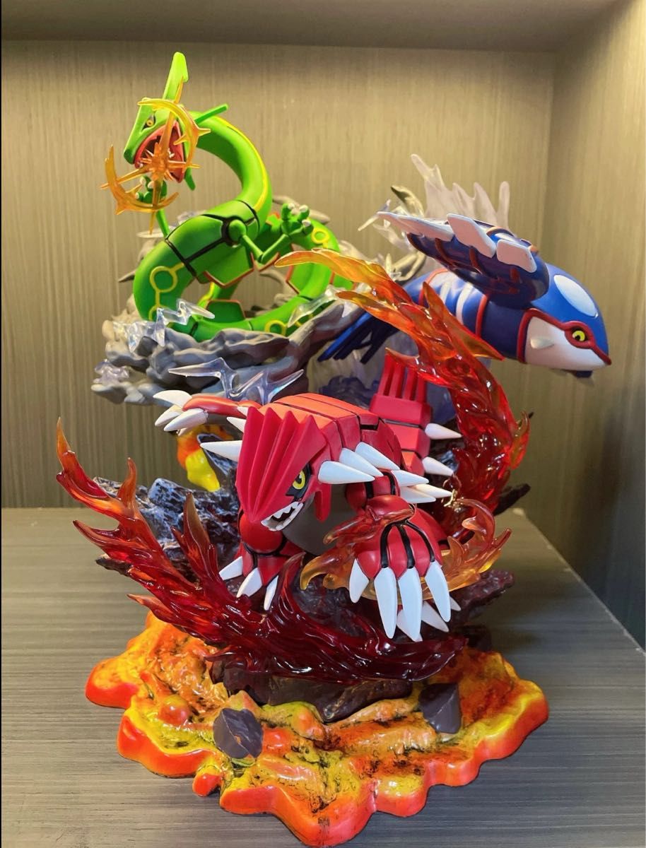 ポケモンフィギュア グラードン カイオーガ レックウザLED付き 新品即
