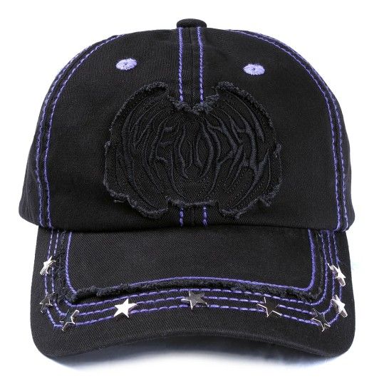 新品 ec melodi スタッズ キャップ ハット ブラック パープル 正規品