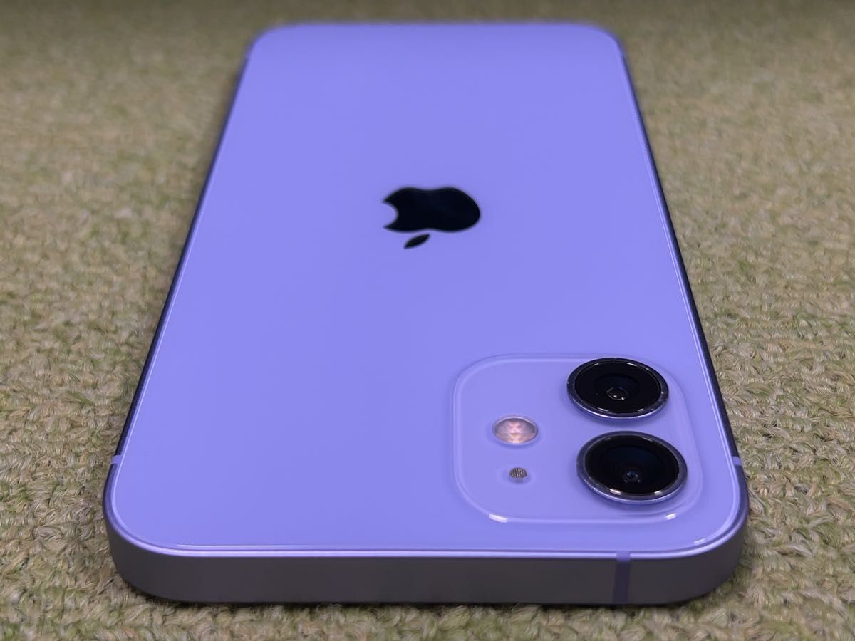 美品 iPhone12 64GB パープル SIMフリー 新品大容量バッテリー100