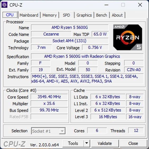 AMD Ryzen5 5600G 中古動作確認済｜Yahoo!フリマ（旧PayPayフリマ）