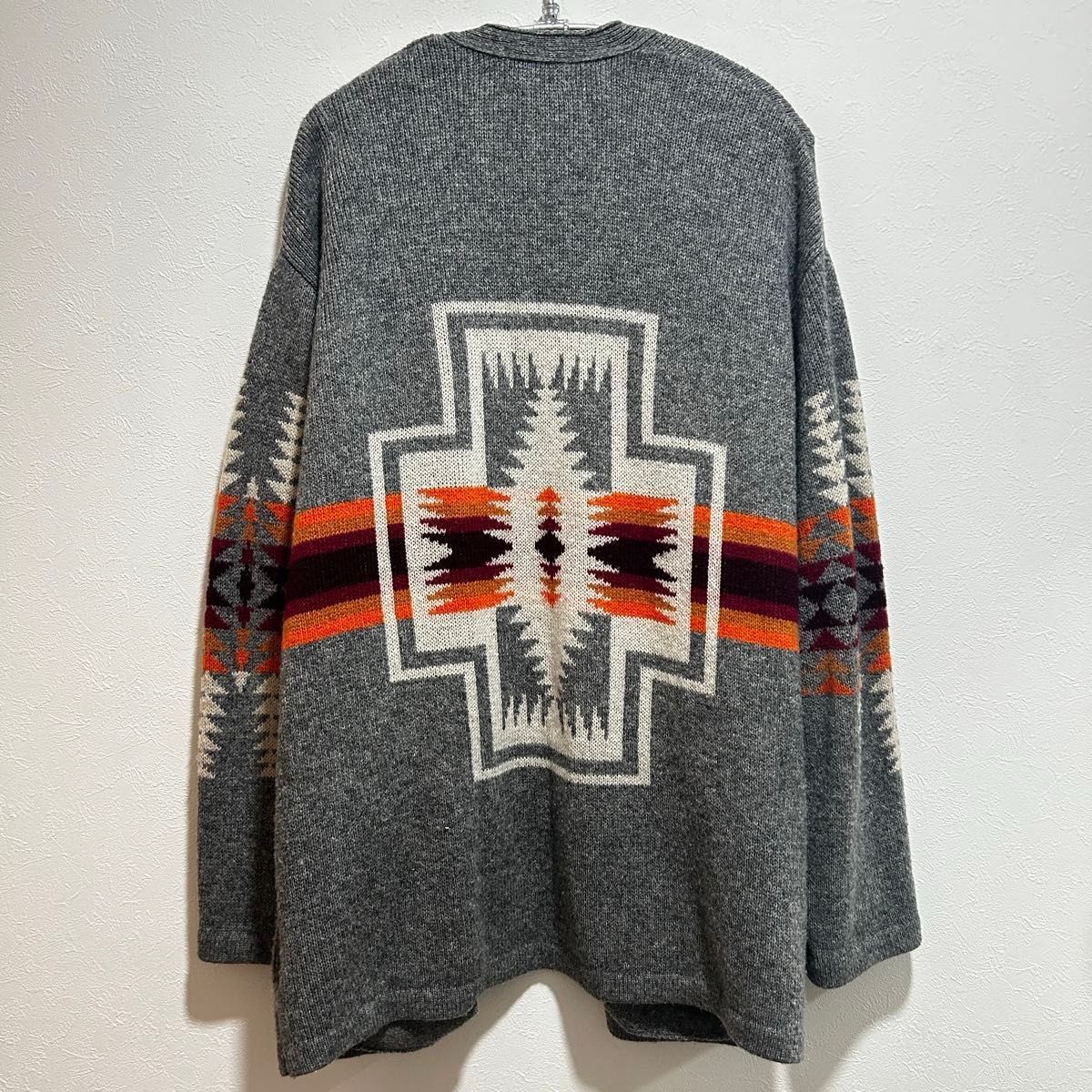 PENDLETON カーディガン ネイティブ柄 グレー Lサイズ メンズ ペン