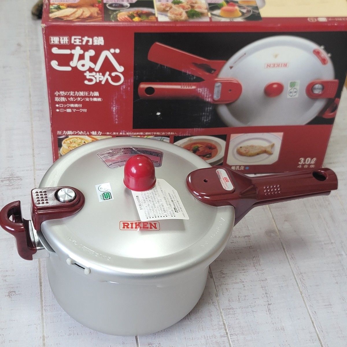 新品未使用】理研 圧力鍋 こなべちゃん RM1-30 片手なべ 片手圧力鍋 4
