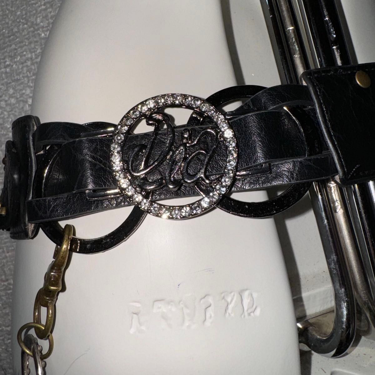 d i a ムーン 平成ギャル Y2K ベルト グランジ ロゴ 強ギャル 黒ギャル