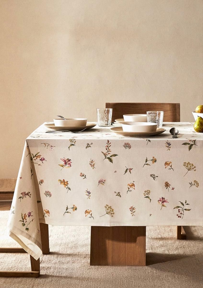 新品 ZARA HOME ザラホーム フラワー プリント テーブルクロス｜Yahoo