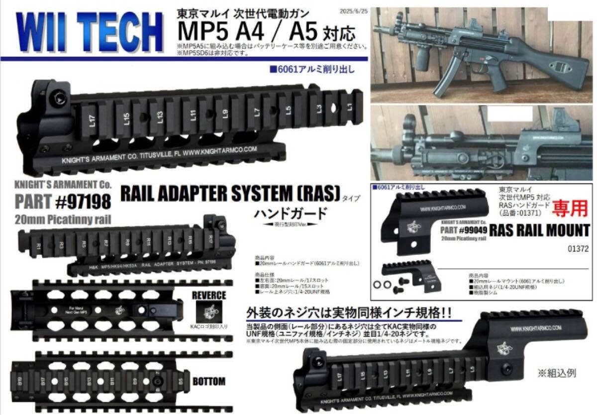 次世代mp5対応MIタイプハンドガードフォアグリップ20mmレール 純正
