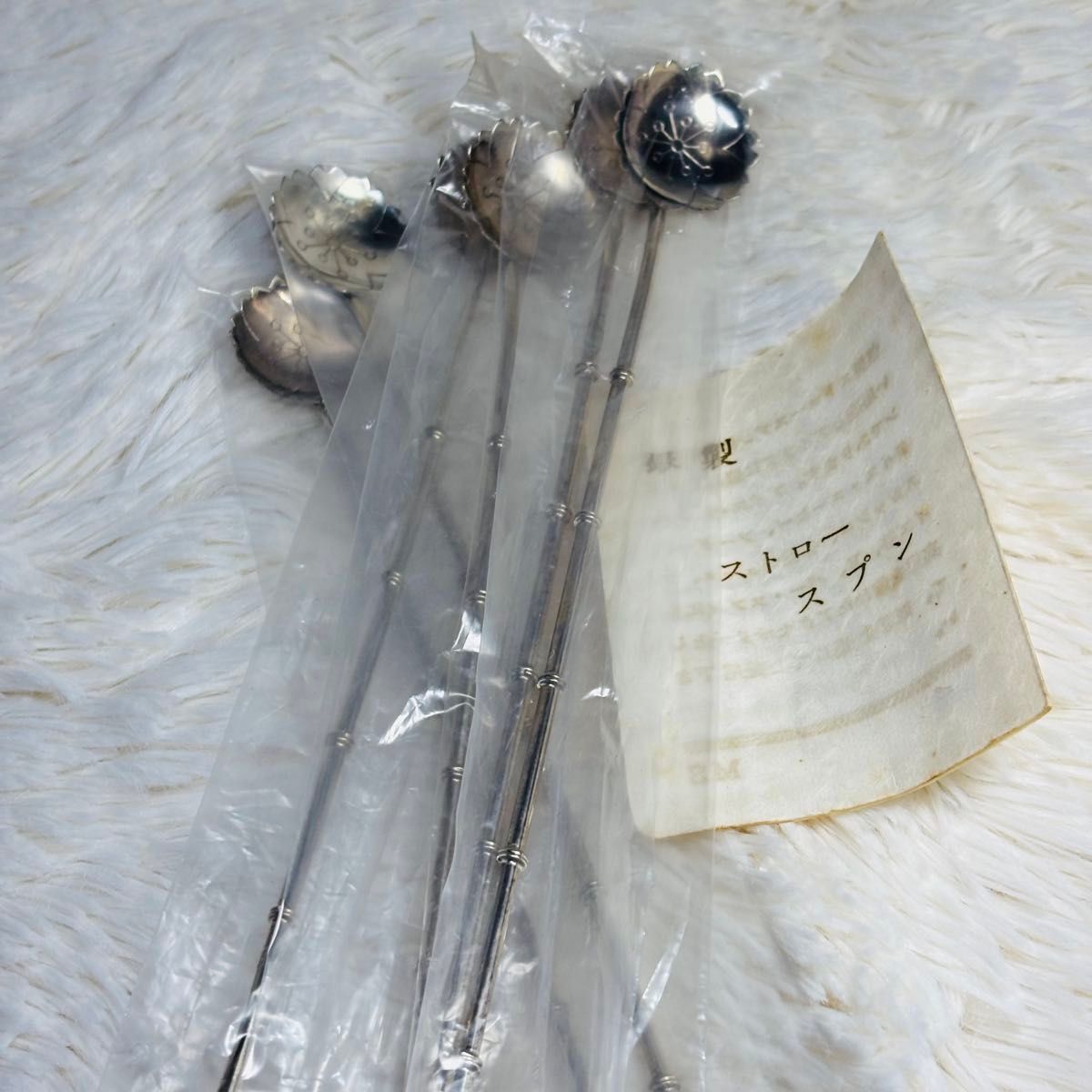 銀製 ストロー スプーン 純銀 桜柄 桜模様 silver925 カトラリー