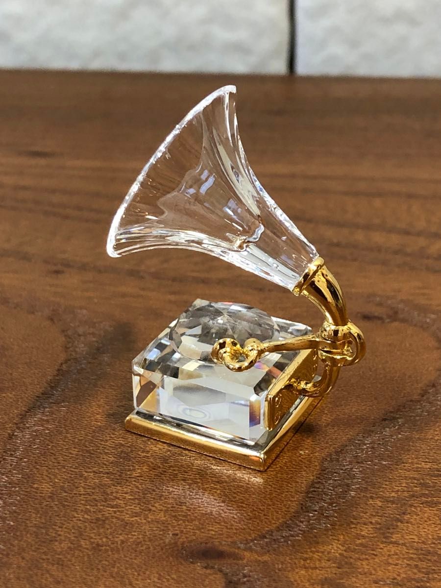 スワロフスキー クリスタル グラモフォン 蓄音機 オブジェ 置物｜Yahoo