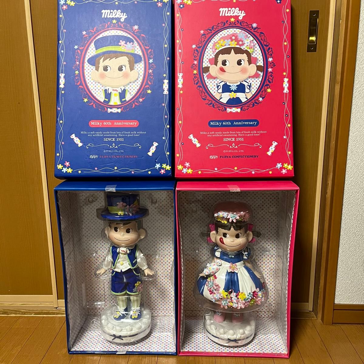 美品】不二家 ペコちゃん ポコちゃん 60周年 ビスクドール ペア2011