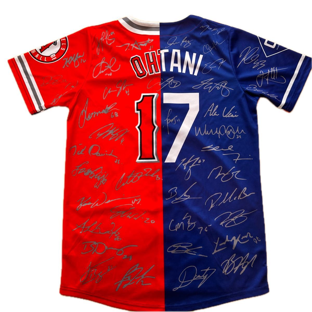 MLB エンゼルス ドジャース ハーフ＆ハーフ ユニフォーム サイン入り