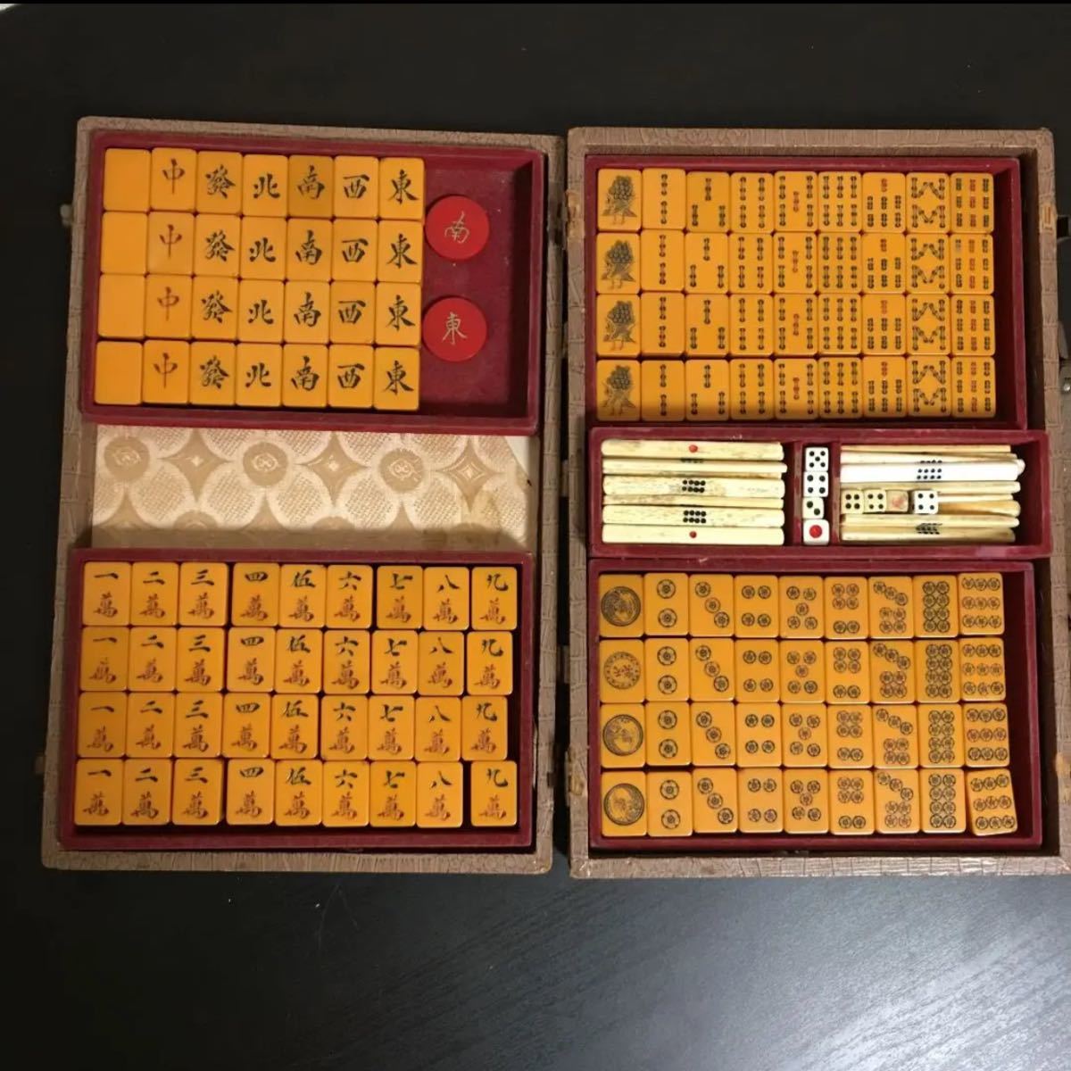 昭和レトロ 麻雀牌 竹牌 黄牌 木箱｜Yahoo!フリマ（旧PayPayフリマ）