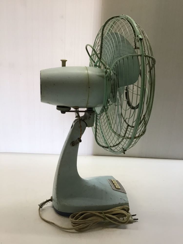 アンティーク 鉄製 古い 扇風機 三菱 鉄羽根 3枚羽根 首振り 昭和