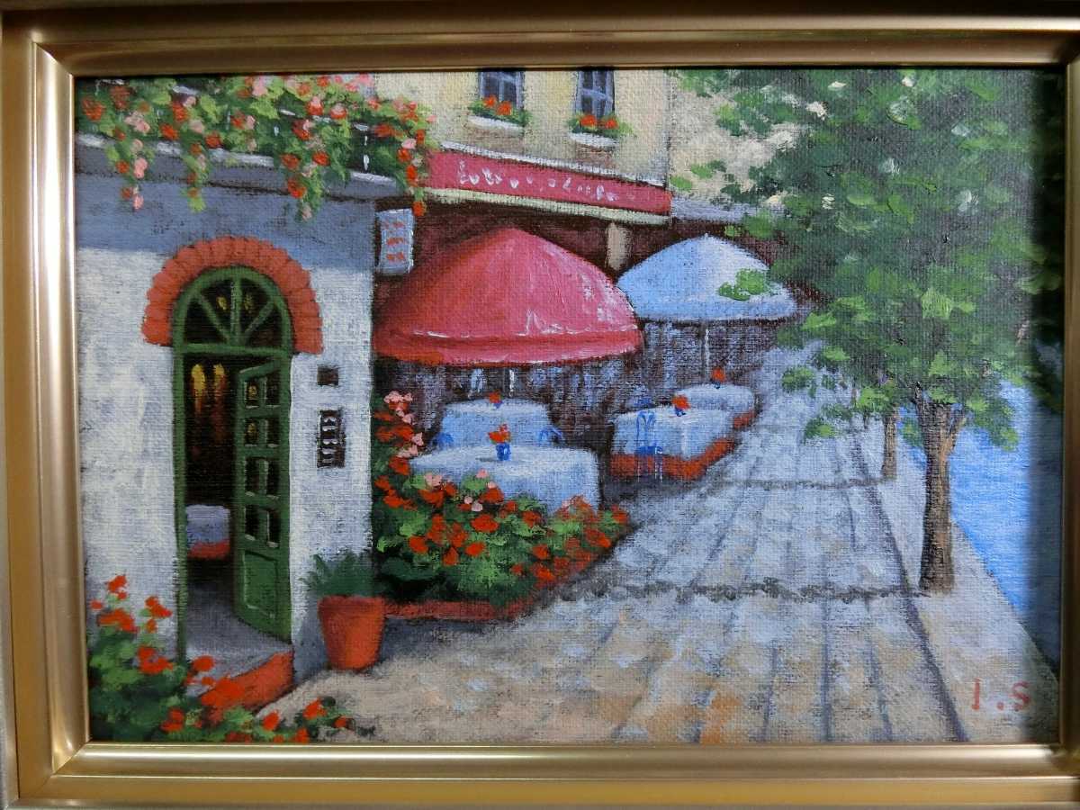Sale【ART】新屋敷一平真筆(オープンカフェ)サムホール 【公式通販】