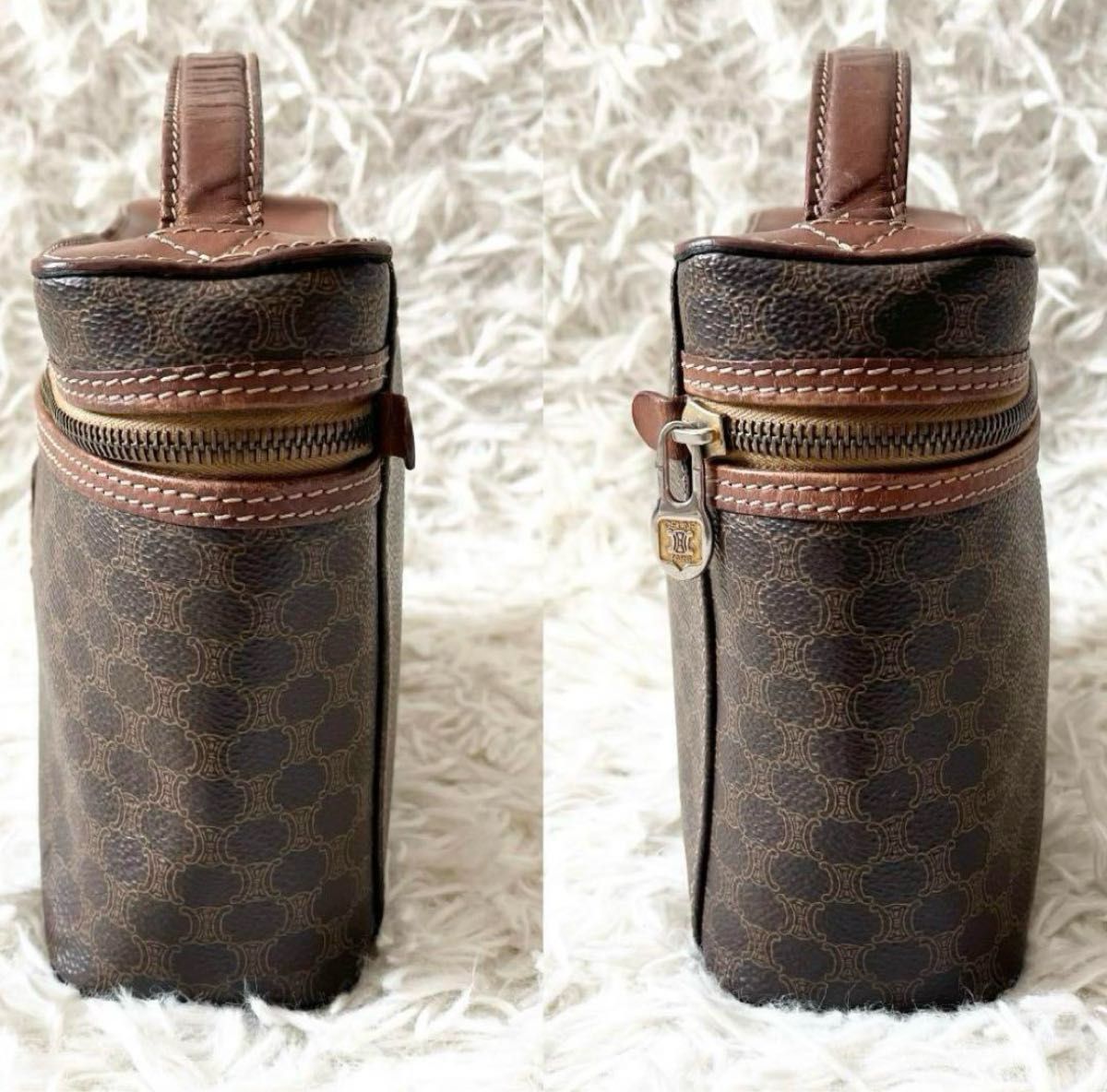 CELINE セリーヌ オールドセリーヌ マカダム柄 バニティバッグ