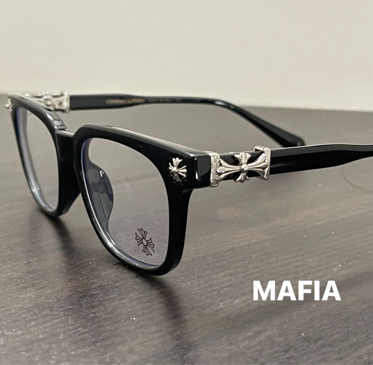 クロムハーツ好き必見‼︎」装飾ゴールド伊達メガネ サングラス