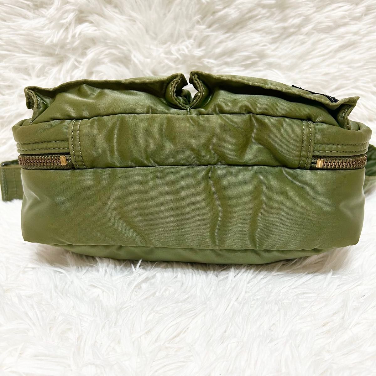 美品】PORTER タンカー セージグリーン ショルダーバッグ 2層式